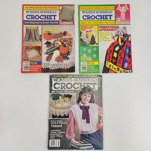 Vtg 1987 & 1992 Lot 3 Womens Household Crochet Magazine Autumn & Winter Patterns - Picture 1 of 18