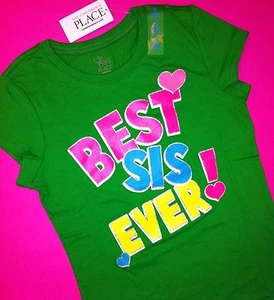 ~NEW~ BEST SISTER EVER COOL Big Little Graphic Shirts 4 4T 5-6 7-8 10-12 14 Gift - Picture 1 of 12
