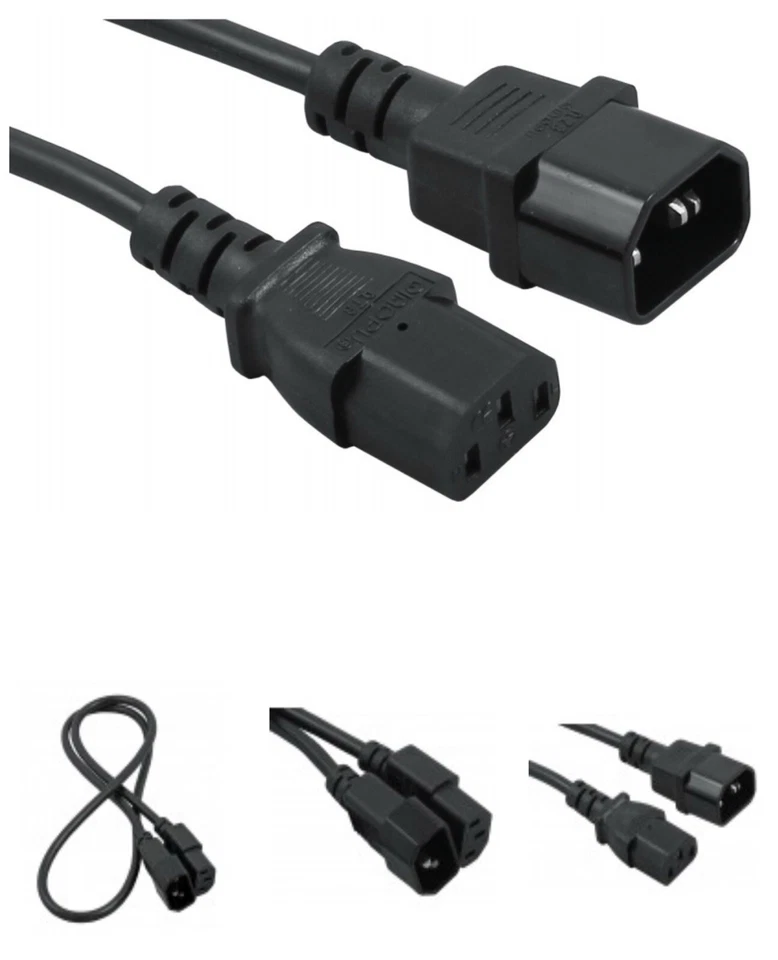 Power Cable UK Main 10ft/3Mtr Multi Purpose Kettles ,PCs TVs Dvd Spk Extension. - Image 1 of 4