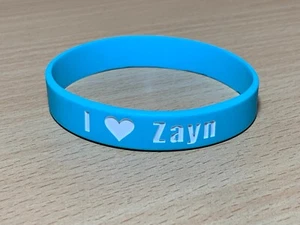 One Direction I ❤ Love Zayn Malik 1D Wristband Blue Rubber Bracelet Brand New - Picture 1 of 1