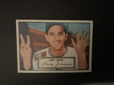 1952 TOPPS BASEBALL RED BACK #5 LARRY JANSEN NEAR  MINT TO MINT - Image 1 of 2