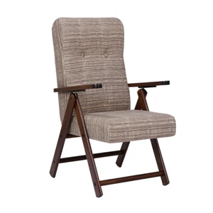 Poltrona legno reclinabile tessuto Tortora L MOLISANA