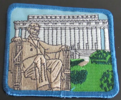 Lincoln Memorial United States of America Statue Embroidered Iron-On Patch - Image 1 of 2