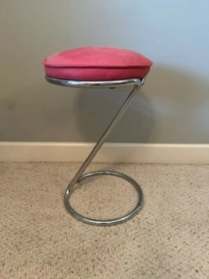 Silla taburete vintage Deco Machine Age Streamline Z Foto 1 de 4