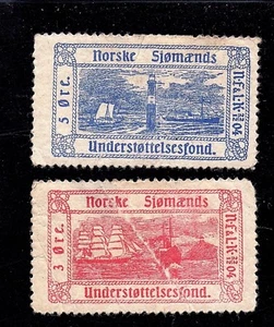 Norway  Norse Poster stamps 5 & 3 ore (Faults) - Picture 1 of 1