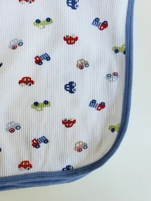  Gerber White Thermal Waffle Cotton Knit Baby Receiving Blanket Car - Image 1 of 4