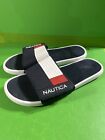 Nautica Herren Größe 10 sportlich verstellbare Pantoletten Sandalen marineblauweiß & rot