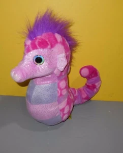 Wild Republic 12" Cuddlekins Pink & Sparkle Seahorse Bean Plush w/ Heart Eyes - Picture 1 of 3