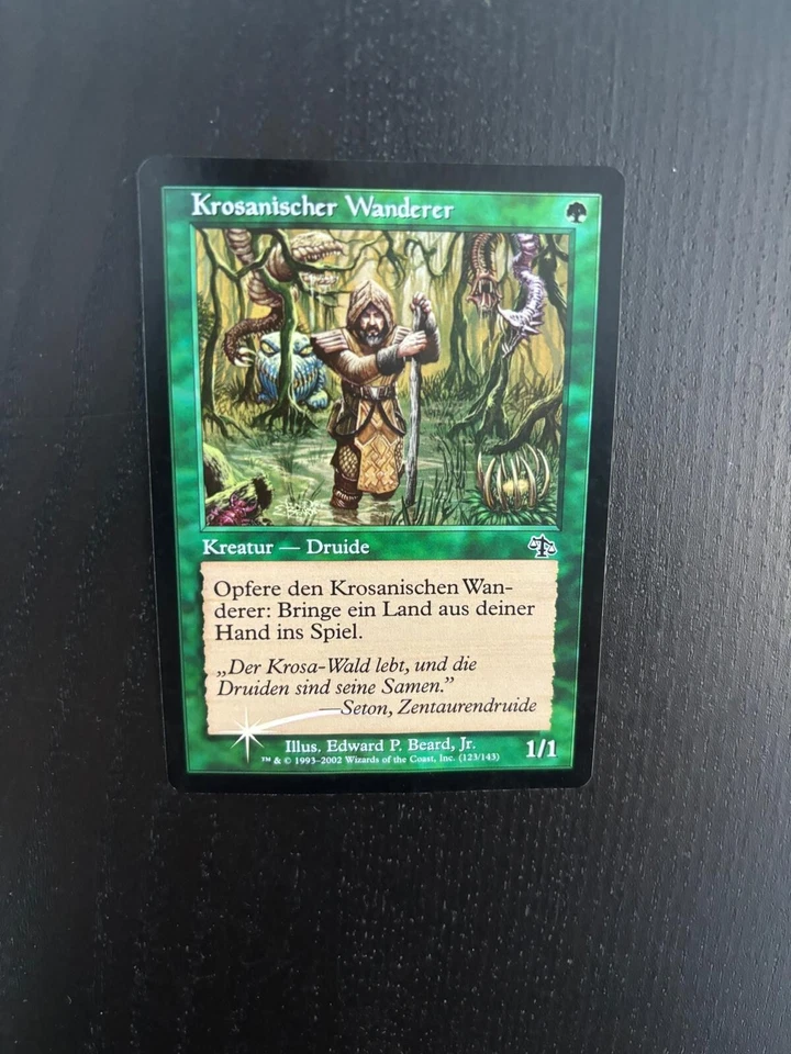 MTG GERMAN FOIL JUDGMENT KROSAN WAYFARER DAMAGED MAGIC THE GATHERING CREATURE - Image 1 of 4