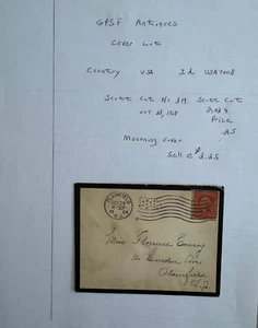 USA Mourning Cover Scott Cat 319 from Plainfield, NJ to Plainfield Oct 28, 1908 - Picture 1 of 1