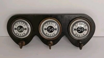 Coffee Break 5 Cents Wall Mount 3 Hook Mug Holder - image 1 of 4