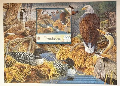 Audubon 1000 Pc Jigsaw Puzzle Eagle Lake Life Birds Jerry Gadamus 72022 - Image 1 of 4