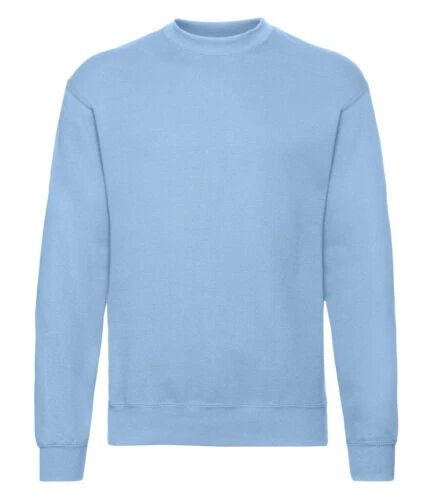 Sky Blue Fruit of the Loom Boys Girls Sweatshirt Jumper Age 7 - 8 Years
