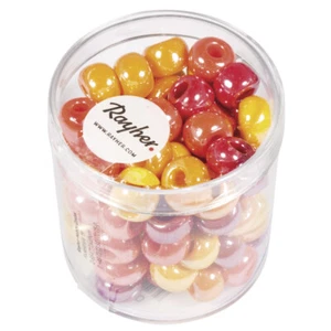 Perla Grande Foro IN Vetro, Opaco, Rosso , Giallo, Ø 8,7 MM, Casella 55 G - Imagen 1 de 1