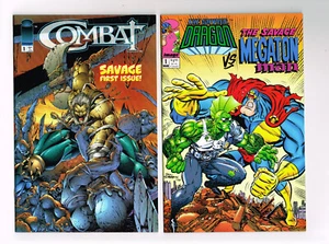 2-4-1 COMBAT #1 & SAVAGE DRAGON VS SAVAGE MEGATON MAN #1 CASI NUEVO+ IMAGEN CÓMICS 1993 - Imagen 1 de 2