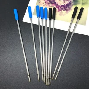 10Pcs Metal Refills Biros Replaceable Ballpoint Pen Accessory 11.6cm Black Blue - Picture 1 of 9