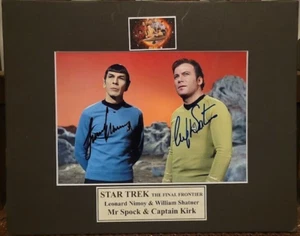 STAR TREK Spock & Kirk Dual Signed Photo - Leonard Nimoy & William Shatner - Picture 1 of 8