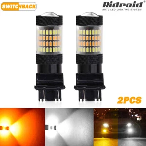 2X 3157 3156 LED Señal de giro DRL Bombillas Blanco Ámbar Switchback 4157na 3457a - Imagen 1 de 24