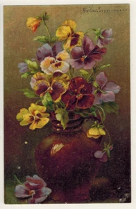 1904-Carte Postale gaufrée-Pensée-Vase de fleurs-Timbrée-Ed.Kopal-B.51 - Foto 1 di 2