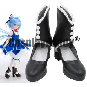 Touhou Project Fairy Cirno Dream Design Ver Cosplay Lolita Shoes Heel Boots C006 - Picture 1 of 4
