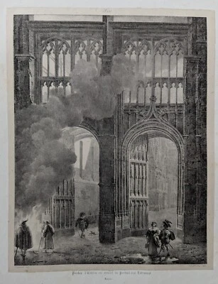 Lithographie 1823 Portail des Libraires Rouen Normandie Fragonard Engelmann - Photo 1/4