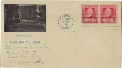 Famous American -Poet, John Greenleaf Whittier 1st Cachet trustees of birthplace - Image 1 of 2