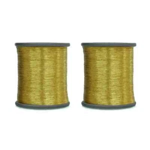 Metallic Zari Thread For Embroidery Sewing & Jewelry Making 0.1 MM Pack of 2 - Picture 1 of 77