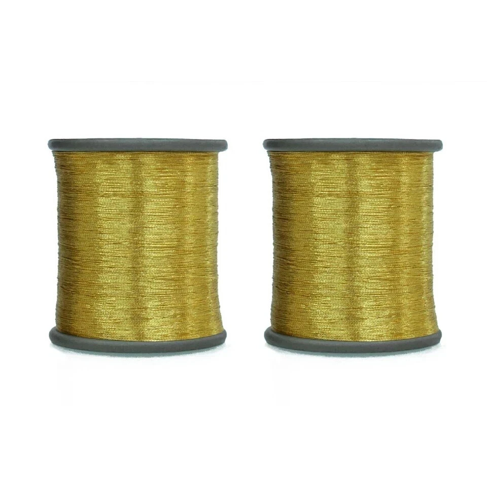 Metallic Zari Thread For Embroidery Sewing & Jewelry Making 0.1 MM Pack of 2 - Image 1 of 1
