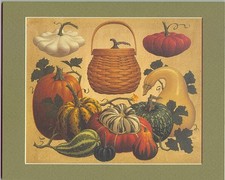 10 x 8 Longaberger Pumpkin Basket Print in Mat New in plastic bag