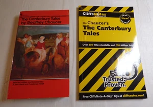 Chaucer: Canterbury Tales Paperback w Cliff Notes Great for Student! 2 books EUC - Picture 1 of 11