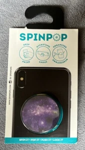 SPINPOP Universal Phone Holder Purple Space Grip Kickstand Organizer - Picture 1 of 2