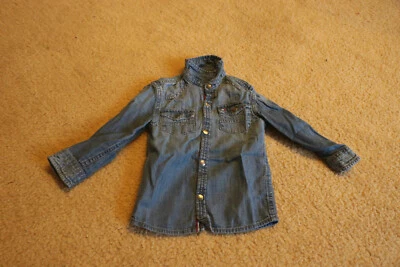 Tommy Hilfiger 男孩蓝色牛仔长袖衬衫纽扣棉质 2 92 厘米 — 第 1/4 张图片