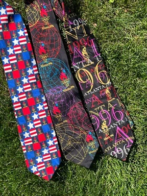 Lote De 3 Corbatas Corbata Juegos Olímpicos Atlanta TIE 1996 Ralph Marlin Sport De Colección EE. UU. Foto 1 de 4