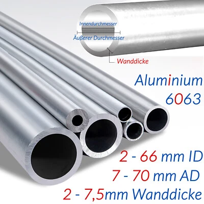 Alurohr Aluminium Rundrohr Rohr Alu Rohre Aluprofil Länge 300 mm Ø 7-70 mm - Bild 1 von 4