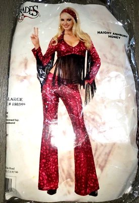 Mujer XL HAIGHT ASHBURY MIEL HALLOWEEN DISFRAZ 3 PIEZAS SUPER ESTADO SEXY DIVERTIDO Foto 1 de 2