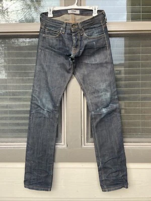 Baldwin 男式 Selvedge 牛仔裤 28 x 35 直筒芦苇低腰深洗美国 — 第 1/4 张图片