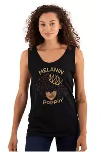 Cool Afro Black Queen Melanin Poppin Crown Womens Tank Top Sleeveless Shirts - Picture 1 of 5