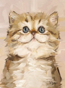 Kitten - cat original art - Oil painting  portrait by UK artist j payne - Picture 1 of 1