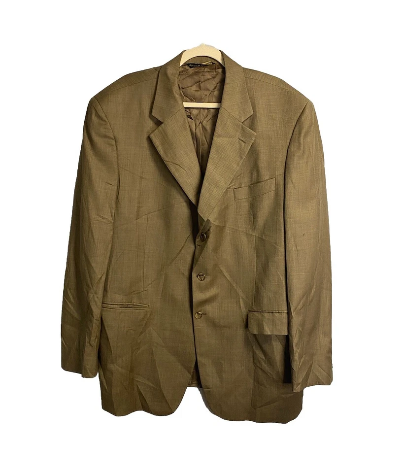 Jack Victor Super 100s Lanza CT Blazer Sport Coat 100% Wool Brown Size 48L Italy - Image 1 of 4