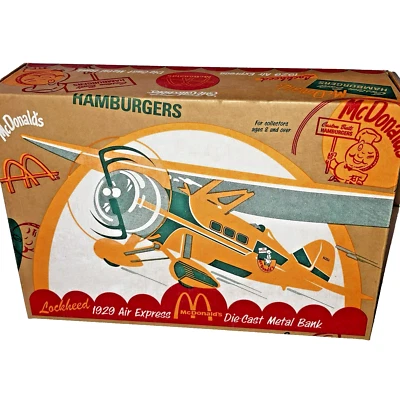 McDonald’s Lockheed 1929 Air Express Die Cast Coin Bank 1996 Vintage Promo - Image 1 of 4