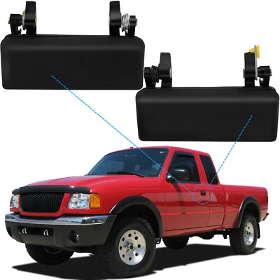 For 1993-2003 Ford Ranger Front Left Right Side Black 2 pcs Exterior Door Handle Foto 1 de 4