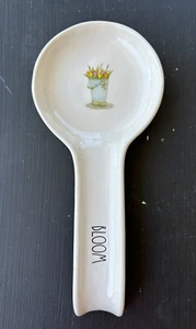 Rae Dunn BLOOM Large Ceramic Spoon Rest  With Tulips By Magneta Preowned - Picture 1 of 5