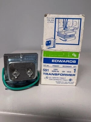 Edwards 591 Transformer Primary 120V 50/60Hz Secondary 16V 10VA. NIB - Image 1 of 3