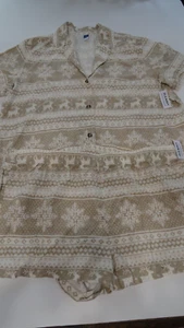 Old Navy Flannel Pajamas with Shorts 100% Cotton Sz XL Brown/Ivory NWT - Picture 1 of 15