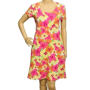 Lilly Pulitzer Kelsea Scoop Neck Dress Floral Women Size XS Pink Tropical Beach - Picture 1 of 13