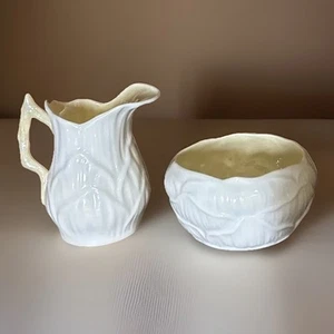 Belleek Giglio Zucchero Aperto e Cremoso Ceramica Bellissimo Marchio Verde Maker’s - Foto 1 di 11