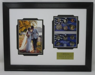 WEDDING GIFT PHOTO WALL DISPLAY PICTUREFRAME w/ PROOF SET COINS (NOT INCLUDED) - Image 1 of 4