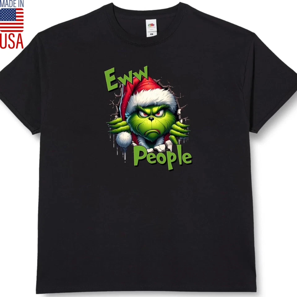 Eww People Grinch Xmas T-Shirt Stylish Funny Christmas Shirt Grinchmas Unisex - Image 1 of 4