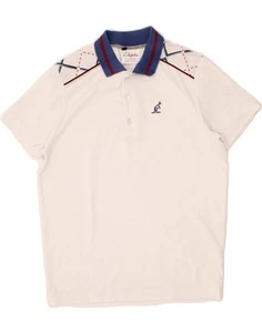 Camisa Polo AUSTRALIAN L'ALPINA Para Hombres IT 44 XS Blanca Geométrica Poliéster AP03 - Imagen 1 de 3