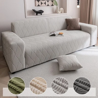High Stretch Jacquard Sofa Slipcover 1/2/3/4 Seat Dustproof Couch Cover Protect - Image 1 of 4